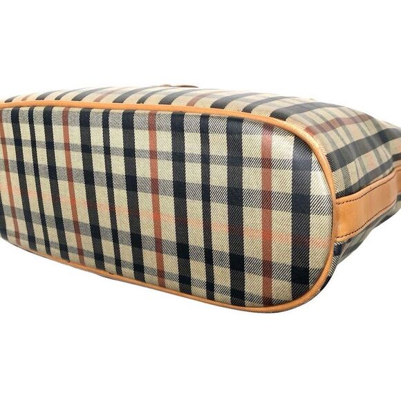 Authentic DAKS London Check Pattern Tan Tote Bag - Picture 9 of 14